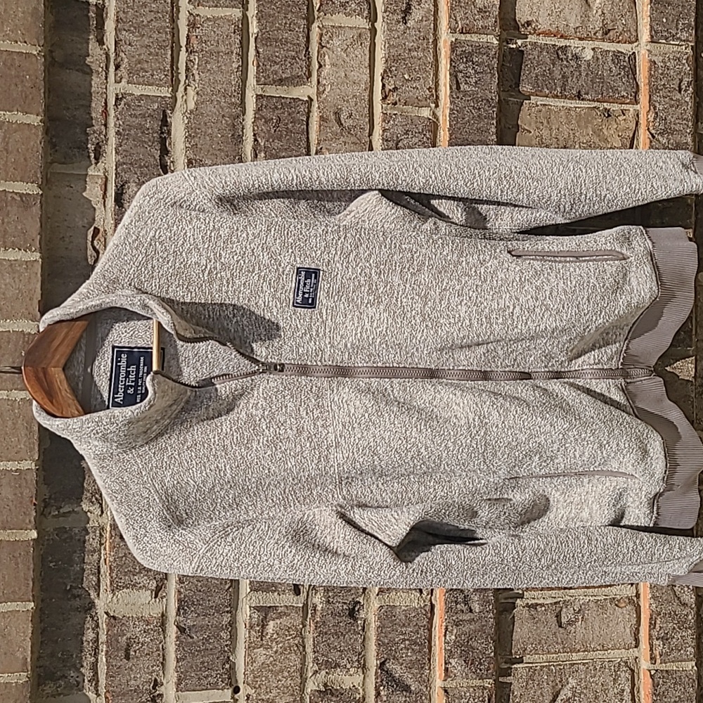 Abercrombie and fitch Tan Heather Zip Up Jacket Size Large